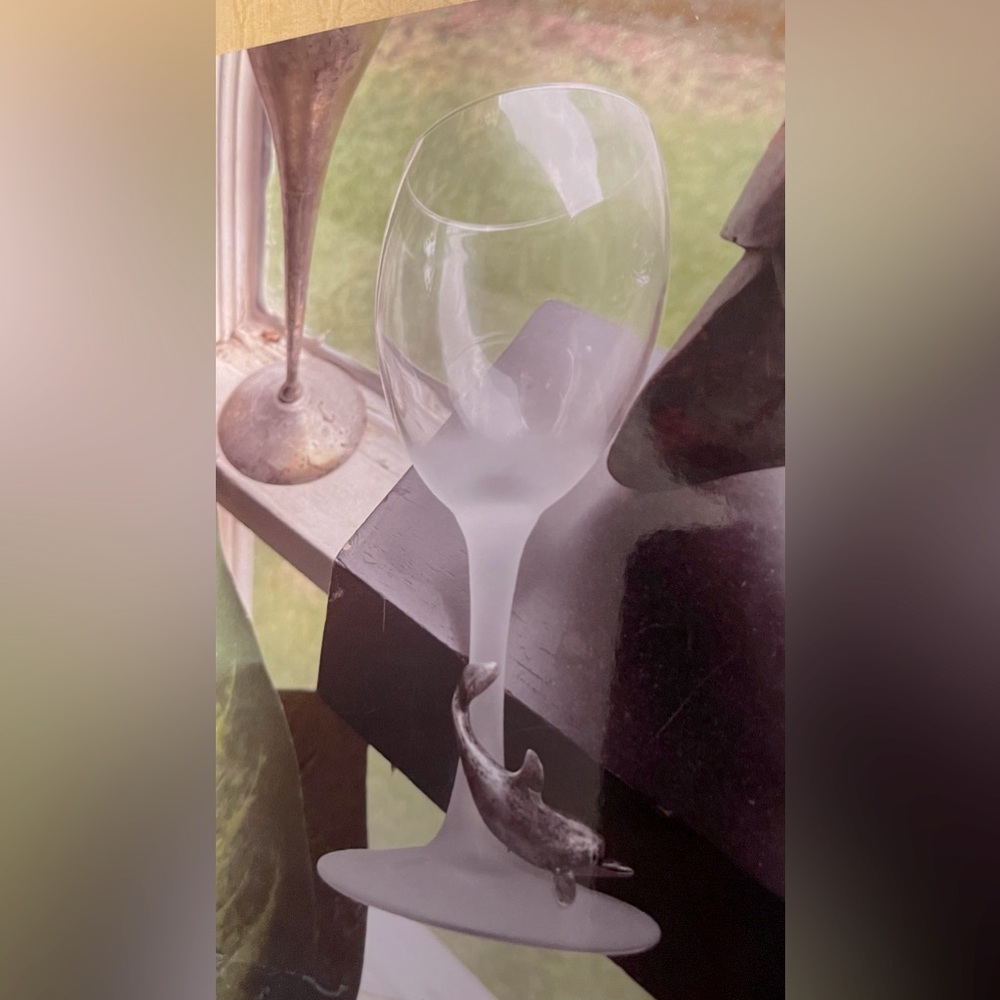 DOLPHIN PEWTER WINE GLASSES DESIGNER WHITE WINE-Dolphin  around stem (4) price